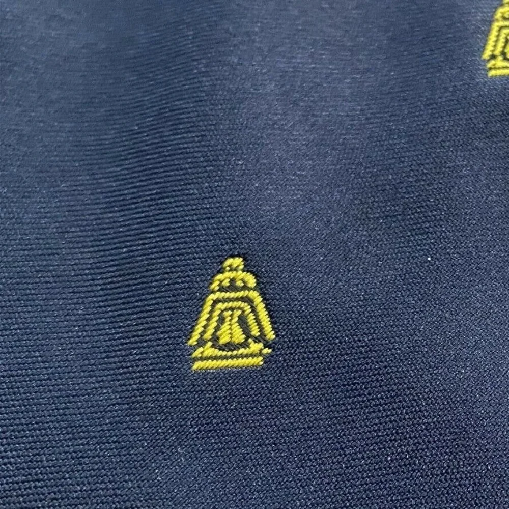 Vintage Mens Necktie Tie Schweppes Beverage Cratti Blue Gold